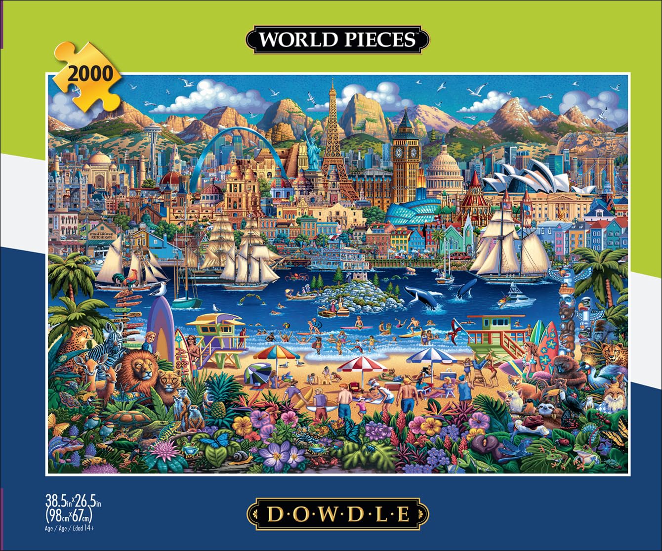 Buffalo Games - Eric Dowdle - Dowdle World Pieces - 2000 Piece Jigsaw Puzzle for Adults Challenging Puzzle Perfect for Game Nights - Finished Size is 38.50 x 26.50