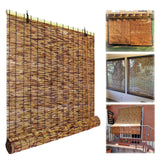 VELLOW Patio Shades Roll Up Outdoor, Bamboo Blinds for Window, Reed Roller Blinds, Cordless Blackout Bamboo Shade, Privacy Curtain, 24″ 30″ 34″ 36″ 39″ 43″ 48″ 55″ 70″ Width, UV Resistant/Waterproof VELLOW