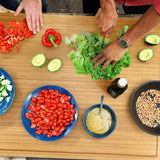 BambooMN Bamboo Burner Cover Cutting Board - 3 Ply - Extra Large Square - Grooved/Flat (24" x 24" x 0.75") - 1 Piece BambooMN