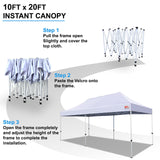 MASTERCANOPY Pop Up Canopy Tent Commercial Grade 10x20 Instant Shelter (White) MASTERCANOPY