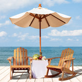 JONATHAN Y PAT1000A Kiawah Outdoor Patio Classic Acacia Wood Adirondack Rocking Chair for Garden, Lawn, Backyard, Pool, Deck, Beach, Firepit, Light Brown JONATHAN Y