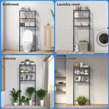 ASCENREST 3-Tier Over The Toilet Storage, Freestanding Metal Bathroom Shelves, Space Saver Above The Over Toilet Storage Shelf for Bathroom, Black ASCENREST