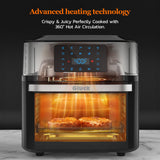 Air Fryer Oven Large 20 QT, 10-in-1 Airfryer Combo with Window for Family, Air Fryer Toaster Oven with Rottisserie Racks & Cookbook, ETL Certified Gluck