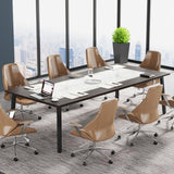 Tribesigns 6.56 FT Conference Table, 78.74-Inch Large Meeting Table for 8-10 People, Rectangle Office Conference Room Table, Business Seminar Table for Office Meeting Conference Room Tribesigns