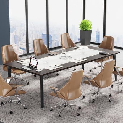 Tribesigns 6.56 FT Conference Table, 78.74-Inch Large Meeting Table for 8-10 People, Rectangle Office Conference Room Table, Business Seminar Table for Office Meeting Conference Room - WoodArtSupply