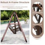 EPICOZY 2-Seat Porch Swing, Wooden Log Patio Swing Chair Bench with Stand, Rustic Hardwood Swing Chair with Curved Back, Wood Seating Porch Swings for Outside Yard, Garden, Deck, Poolside, Carbonized EPICOZY