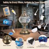 BOHMR DIY Turkish Mosaic Lamp Kit,Table Lamp Making Kit,Easy No Skills Craft for Family Team,Decorative Table Desk Light Crfat Kit for Living Room Bedroom, Make Your Own Table Lamp,Gifts,Blue BOHMR