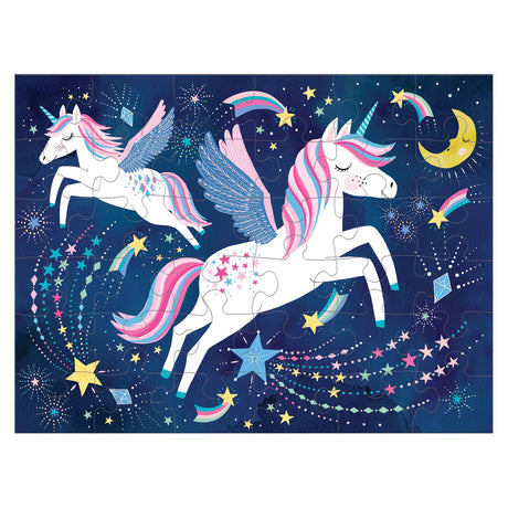 Mudpuppy Unicorn Magic – 36 Piece Puzzle to Go Featuring Sparkly Magical Unicorns Perfect Travel Activity for Children Ages 3 and Up Mudpuppy