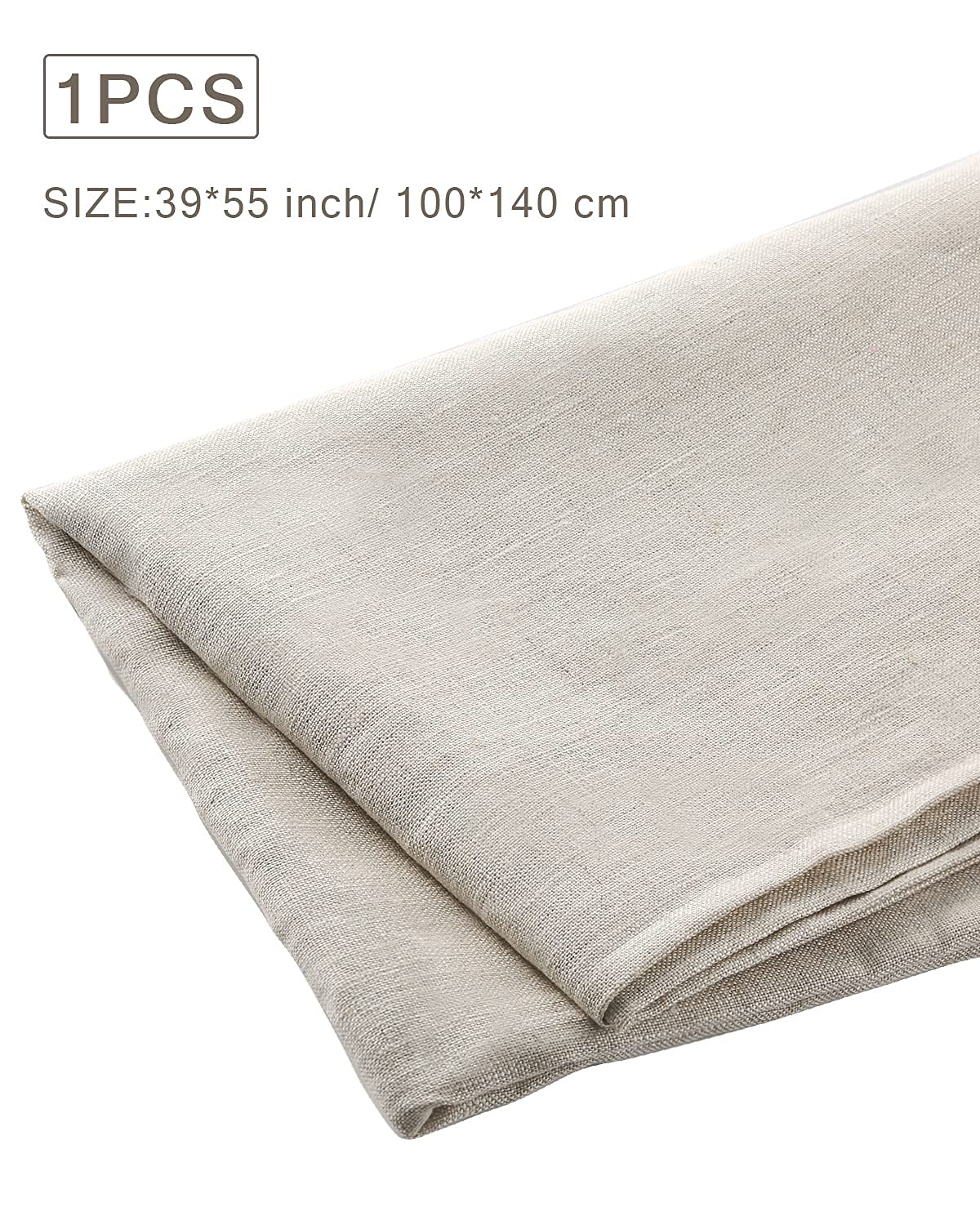 Pllieay 39 x 55 Inch Natural Pure 100% Linen Fabric, Plain Solid Colour Linen Fabric Cloth for Needlework, Dressmaking, Skirts, Bag, Embroidery, Tablecloths and Garments Craft Pllieay