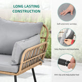 YITAHOME Patio Loveseat, All-Weather Wicker Rattan 2 Seater Sofa with Cushions & Lumbar Pillows, Outdoor Patio Furniture Set for Patio, Balcony, Backyard, Deck, Poolside - Grey YITAHOME