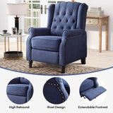 IOMOR Push Back Recliner Chair Fabric Lounge Armchair Pushback Recliner with Rivet Decoration Wingback Single Sofa Chair with Padded Seat for Living Room, Bedroom (1, Navy) IOMOR