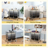 Giantex 12 Drawer Rolling Storage Cart Tools Scrapbook Paper Office School Organizer (Black Gradient) Giantex