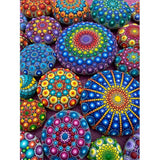 Colourful Artistry DIY 5D Diamond Painting by Number Kits -Mandala Stones Diamond Crystal Gem Art Painting with Full Drill Round Diamond - Perfect for Home Wall Decor Birthday Gifts for Women ROOHOME