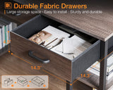 ODK Office Small Computer Desk: Home Table with Fabric Drawers & Storage Shelves, Modern Writing Desk, Grey Oak, 48"x16" ODK