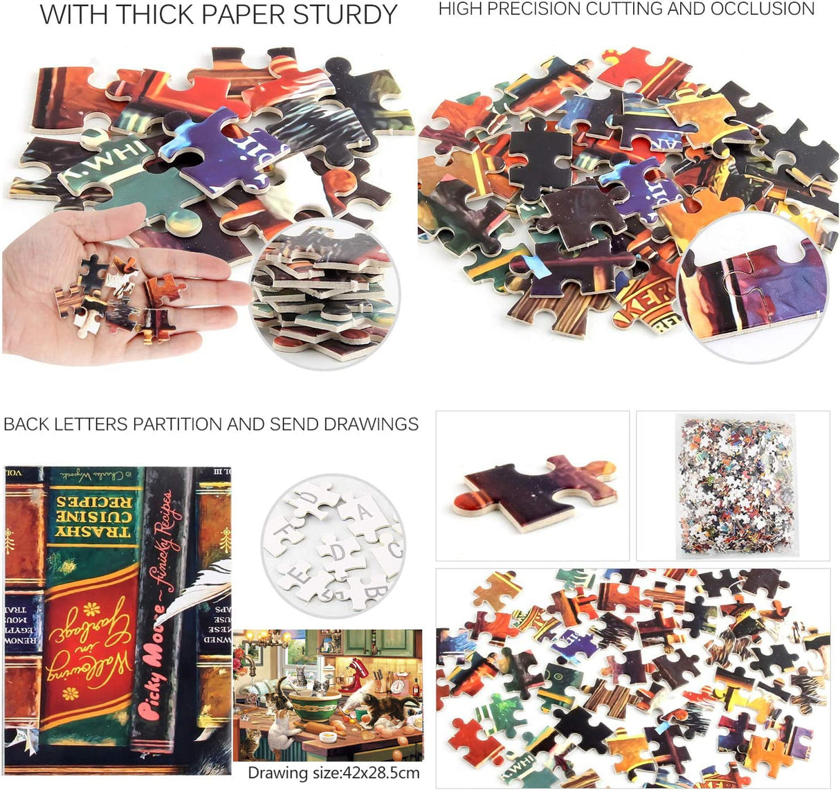 RAJRNED Puzzles for Adults - Jigsaw Puzzles 1000 Pieces - Kitchen Cats RAJRNED