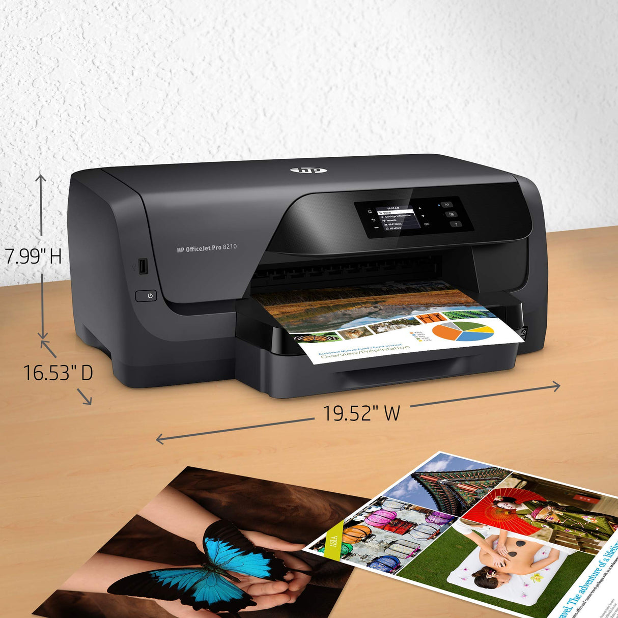 HP OfficeJet Pro 8210 Wireless Color Printer, HP Instant Ink & Amazon Dash Replenishment ready (D9L64A) (Renewed) hp