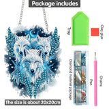 Yomiie Wolves Sun Catcher Window Hanging - DIY Double Sided Animals Diamond Painting Pendant Kits for Adults, Acrylic Diamonds Art Ornament for Indoor/Outdoor Garden Home Decoration (8x8 inch) Yomiie