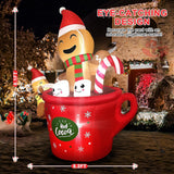 6 FT Christmas Inflatables Outdoor Decorations, Cute Gingerbread Man Christmas Inflatable, Inflatable Christmas Yard Decorations with Built-in LED Lights Annzoe