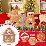 Konohan 3 Pcs Christmas Gingerbread Pillows House Man Throw Pillows Stuffed Gingerbread Shaped Pillow for Christmas Party Outdoor Cushion Decorations(Dark Yellow,Lovely Style) Konohan
