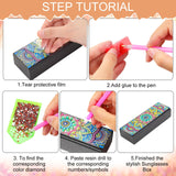 Copkim 6 Packs 5D Diamond Painting Sunglass Case, DIY Sunglasses Storage Box Kit with Diamond Painting, Mandal Alloyseed Leather DIY Handmade Diamond Art Glasses Case for Art Craft Gift Travel Copkim