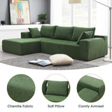 P PURLOVE Modern Sectional Sofas for Living Room, Modular L-Shape Couch, Upholstered Sleeper Sofa for Bedroom, Salon, 2 PC Free Combination, Green P PURLOVE