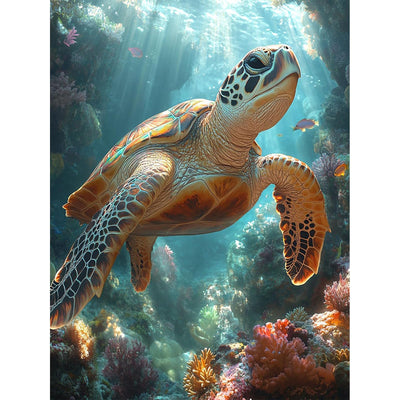 Sea Turtle Diamond Painting Kits for Adults - Diamond Art for Adult Turtle, Gem Painting Crafts Kits Gift, DIY 5D Gem Art Perfect for Home Wall Decor Gifts (16x12 inch)