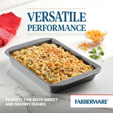 Farberware Nonstick Bakeware Baking Pan With Lid / Nonstick Cake Pan With Lid, Rectangle - 9 Inch x 13 Inch, Gray Farberware