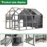 YOPTO Cat Cage Outdoor Wooden Catio Enclosure with Weatherproof Roof,Cats Scratcher Ramp,Space Capsule Bed,Bridges and Resting Houses,Platforms,for Walk in Kitten Kennel,Gray YOPTO