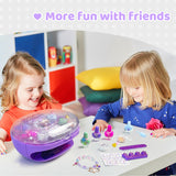 GIRLINK Nail Kit for Girls Ages 6-12, Girl Nail Kit with Dryer/Peel-able Nail Polish/Rings/Bracelet/Nail Sticker/Nail Sticker/Glitter Powder/ Nail File/Toe Separator GIRLINK