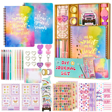 OIHEW DIY Journal Kit for Girls Ages 8-14, Stationary & Diary Set with Stickers,Birthday Gifts for 8 9 10 11 12 13 14 Year Old Girl, Scrapbook Art Crafts Kit Teen Girl Birthday Gift Idea OIHEW