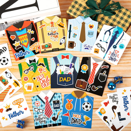 45 Set Father's Day Card Making Kits for Kids, Father's Day Shirt DIY Crafts, Bulk Father's Day Handmade Crafts for Classroom. (Father 45) Sereliy