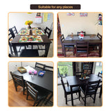 Kitchen Table and Chairs for 4, 5 Piece Wooden Dining Table Set with 4 Chairs for Small Space, Modern Square Counter Height Dining Room Table for Kitchen, Restaurant, Dark Brown Dkeli