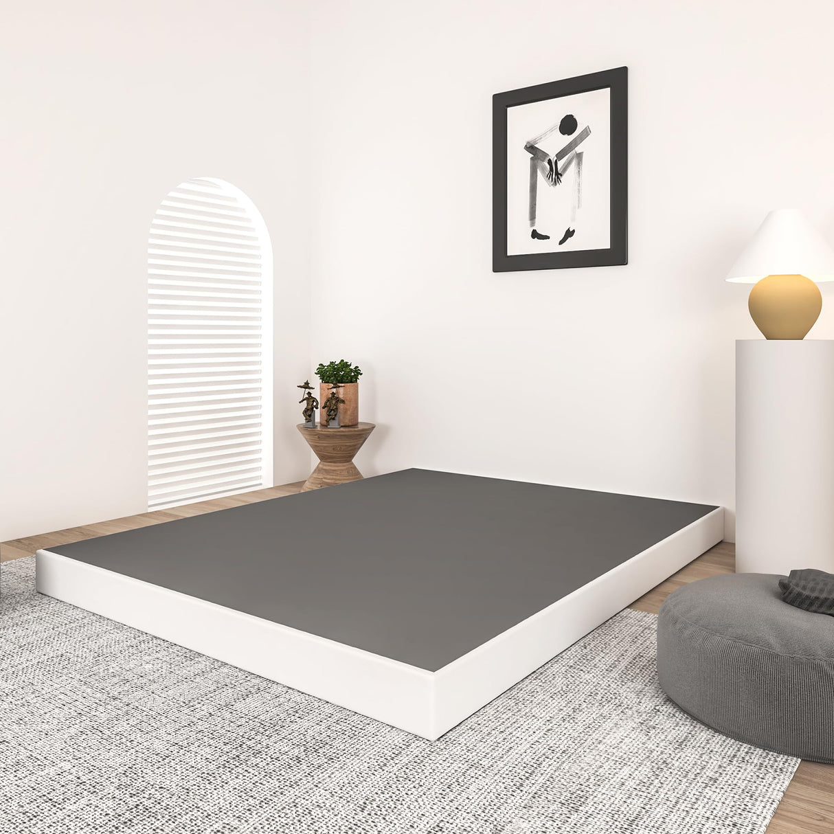 Vitverve Box Spring King, 5 Inch High Metal King Size Box Spring Only, Heavy Duty Mattress Foundation with Fabric Cover, Easy Assembly, Quiet Noise Free, Non Slip, Black Vitverve