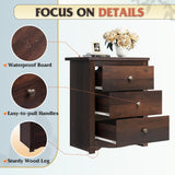 WLIVE Tall Nightstand with Charging Station, Wood Nightstand with 3 Drawers, Side Table for Bedroom, Dorm, End Table with 2 USB Ports and 2 AC Outlets, Bedside Table, Espresso WLIVE