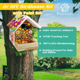 DIY Birdhouse Kit with Paint Set - Kids' Wood Craft Kits - Make a Bird House Kit for Kids - DIY Woodcraft Building Projects for Kids and Adults- STEM Teaching Tools Pontuss