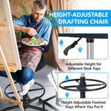 Primy Office Drafting Chair Armless, Tall Office Desk Chair Adjustable Height and Footring, Mid-Back Ergonomic Standing Desk Chair Mesh Rolling Tall Chair for Art Room, Office or Home(Black) Primy