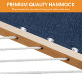 Lazy Daze Hammocks 11 FT Double Outside Hammock Quick Dry Olefin Fabric Hammock with Spreader Bar & Side Pocket for Outdoor Poolside Backyard 450 lbs Capacity, Navy Blue Lazy Daze Hammocks