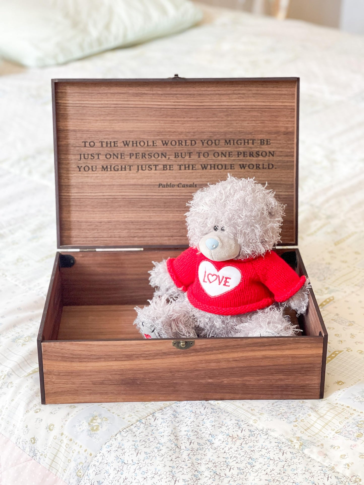 Personalized wooden name box for memories, keepsake - Christmas gift, present for Him, Boyfriend, Boy, Guy, Groomsmen, Friend for Birthday (Walnut) - WoodArtSupply