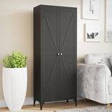 Howzone Tall Pantry Cabinet, 65" Kitchen Cupboard with Doors and Adjustable Shelves, Food Pantry Cabinets, Metal Hutch Cabinet with Storage for Kitchen, Living Room, Dining Room, Black Howzone