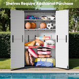 Devoko 50 Cu Ft Outdoor Storage Cabinet - Waterproof Vertical Shed for Patio, Garden & Deck, Heavy-Duty Tool Storage Box for Cushions, Accessories & Equipment, Durable & Weather-Resistant (White) Devoko