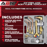 ABN Oxygen & Acetylene Torch Kit – 10 Pc Welding Kit Metal Cutting Torch Kit, Portable Cutting Torch Set Welder Tools ABN