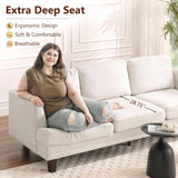 Busaurus 3 Seater Sofa Couch with Deep Seats, 89" Mid Century Modern Upholstered Sofa with Armrests, Comfy Couches for Living Room, Bedroom, Apartment and Office (Beige) Busaurus