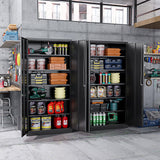 ZAOUS Metal Storage Cabinet with Lock，71'' Garage Storage Cabinet with 5 Adjustable Shelves, Tall Tool Cabinets for Garage, Home, Office, Gym, School，Black ZAOUS