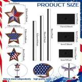 Yinkin 3 Pcs 4th of July Patriotic Table Decorations Rustic Standing Star Block Wooden Star Centerpieces for Tables Memorial Day Decorations Independence Day Tiered Tray Decor (American Flag Style) Yinkin