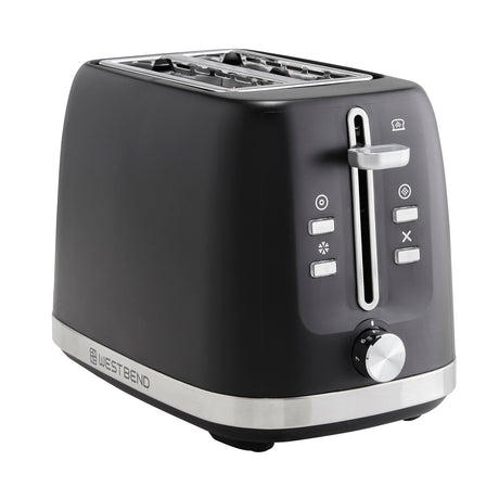 West Bend Toaster 2 Slice Extra-Wide and Deep Slots with 3 Functions and 7 Shade Settings Manual Lift Lever and Auto-Shut Off, 750-Watts, Black West Bend