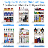 Dutiplus Medicine Organizer 2 Three-Decker Shelves Cabinet Storage Rack Organizer for Holding Vitamins, Supplements Cosmetics 10.82”H x 5.82”W x 10.43”D (Creamy White) WoodArtSupply