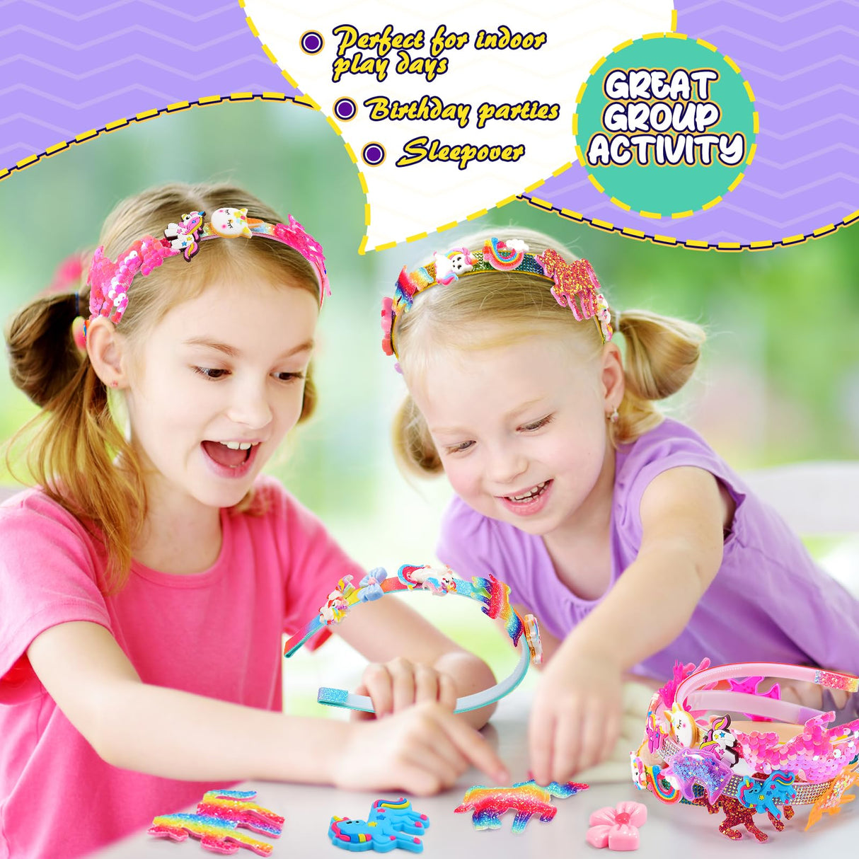 Unicorn Hair Accessories for Girls,Headband Making Kit Arts and Crafts for Kids Ages 4-6 6-8 8-12,Girls Toys Unicorn Gifts for 4 5 6 7 8 9 Year Old Girl Birthday Gifts Toyjolka