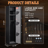 8-12 Gun Safe for Rifles and Pistols, Biometric Rifle Safe with Quick Access Fingerprint & Digital Keypad, Heavy Duty Steel Gun Cabinet with LED Light and No Assembly Required Marcree