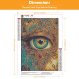 KEYIFA Eye Diamond Art Kits, 5D DIY Diamond Painting for Adults, Round Full Drill, Fantasy Diamonds Dots Mosaic Painting, Crystal Gem Arts Craft for Home Wall Decor 12x16 in KEYIFA