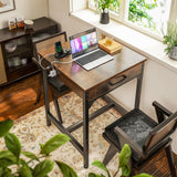 ODK 24 inch Bar Table with Power Outlets, Bar Height Pub Table, Counter Height Bar Table, High Top Kitchen & Dining Counter Tables with Sturdy Legs & Easy-to-Clean Top, Indoor use, Vintage ODK